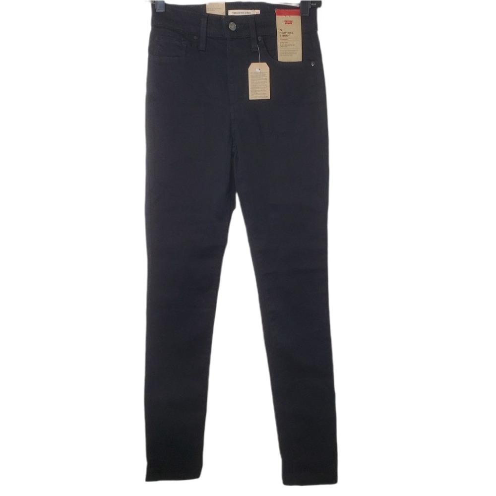 Levi's 721 High Rise Skinny Jeans Black Hypersoft Size W26 L30 Style 18882-0024